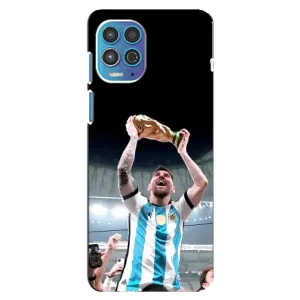 Чехлы Лео Месси Аргентина для Motorola MOTO G100 (Счастливый Месси)