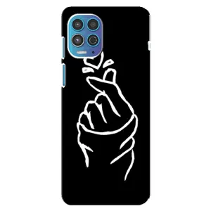 Чехлы (Знак сердечка) на Motorola MOTO G100 (Сердце на черном)