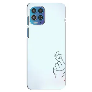 Чехлы (Знак сердечка) на Motorola MOTO G100 (Сердце на голубом)