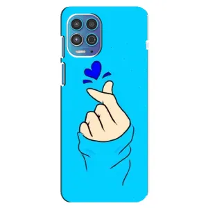 Чехлы (Знак сердечка) на Motorola MOTO G100 (Сердце на синем)
