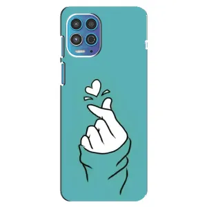 Чехлы (Знак сердечка) на Motorola MOTO G100 (Сердечко на бирюзовом)