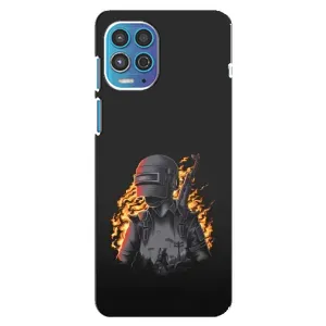 Силиконовый чехол с картинкой "Герой Pubg" на Motorola MOTO G100 (В огне)