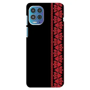 Силиконовый Чехол на Motorola MOTO G100 с картинкой Вышиванки (Вышиванка на черном)