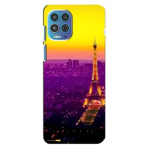 Чехол с Эйфелевой башней на Motorola MOTO G100 (Яркая башня)