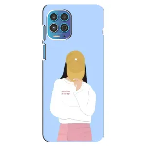 Силіконовый Чохол на Motorola MOTO G100 з картинкой Модных девушек (Жовта кепка)