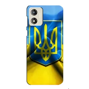 Чехол с картинкой (Патриотический ГЕРБ) на Motorola MOTO G13 (Герб и Флаг Украины)
