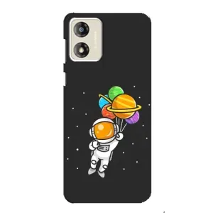 Силиконовый Чехол с принтом "Космонавты" на Motorola MOTO G13 (Космонавт с шариками)