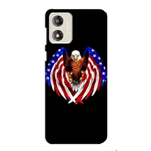 Чехол Флаг USA для Motorola MOTO G13 (Крылья США)