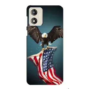 Чехол Флаг USA для Motorola MOTO G13 (Орел и флаг)