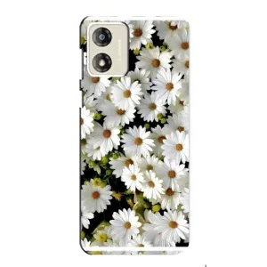 Чехол с ромашками на Motorola MOTO G13 (Рамка в ромашках)