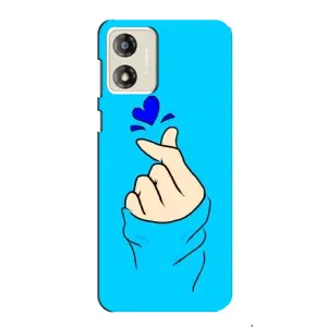 Чехлы (Знак сердечка) на Motorola MOTO G13 (Сердце на синем)