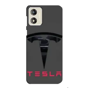 Силіконовий бампер з картинкою машини на Motorola MOTO G13 (Logo TESLA)