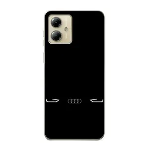 Силиконовый бампер с картинкой машины на Motorola MOTO G14 (Силует Audi)