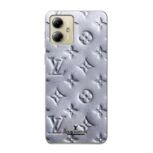 Текстурный Чехол Louis Vuitton для Моторола Мото Джи 14 (Белый ЛВ)
