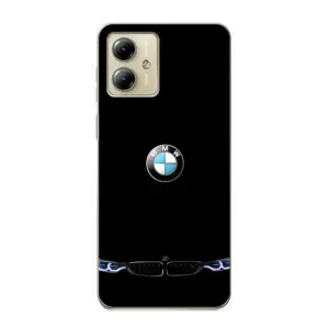 Силиконовый бампер с картинкой машины на Motorola MOTO G14 (Черный BMW)