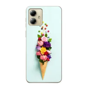 Чехлы с тематикой "ЦВЕТЫ" на Motorola MOTO G14 (Цветок-мороженное)