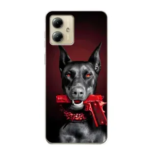 Чехол ДОБЕРМАН для Motorola MOTO G14 (Доберман злой)