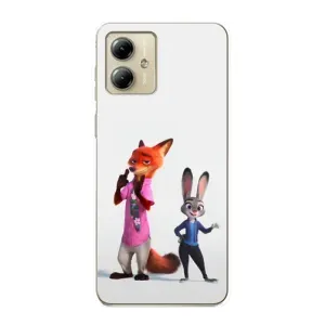 Силиконовый чехол с принтом Зоотрополіс для Motorola MOTO G14 (Джуди и Ник)