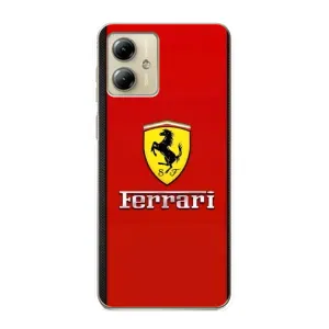 Силиконовый бампер с картинкой машины на Motorola MOTO G14 (Ferrari Logo)