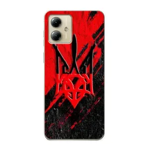 Чехлы УПА (Красно-Чёрный) на Motorola MOTO G14 (Герб в цвете УПА)