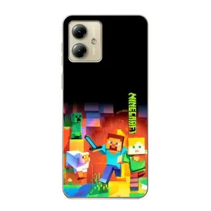 Чехлы для Motorola MOTO G14 (Персонажи Майн Крафт) (Герой Майнкрафт)