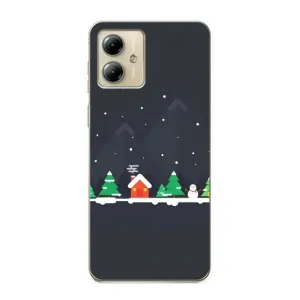 Силиконовый бампер на рождество для Motorola MOTO G14 (Город зимний)
