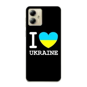 Чехол с Украинской символикой на Моторола Мото Джи 14 (I Love Ukraine)