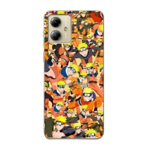 Чехлы с принтом Наруто на Motorola MOTO G14 (Коллаж Наруто)