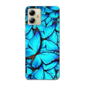 Силиконовый бампер с картинкой животных для Motorola MOTO G14 (Крылья бабочек)