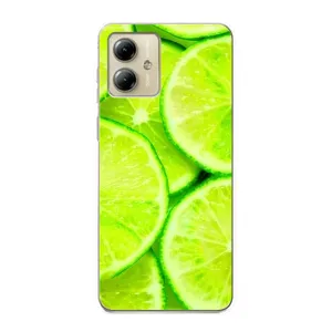 Чехол с изображением вкусной еды для Motorola MOTO G14 (Лайм)