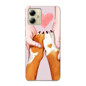 Чехол (ТПУ) Милые собачки для Motorola MOTO G14 (Любовь к собакам)