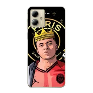 Чехол (TPU) с Футболистом на Motorola MOTO G14 (Mbappe King)