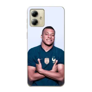 Чехол (TPU) с Футболистом на Motorola MOTO G14 (Мбаппешичка)