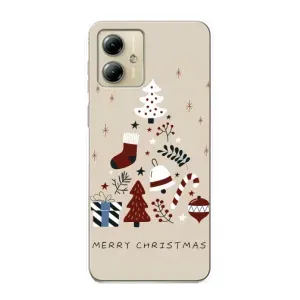 Чехол Санта Клаус для Motorola MOTO G14 (Merry Christmas)
