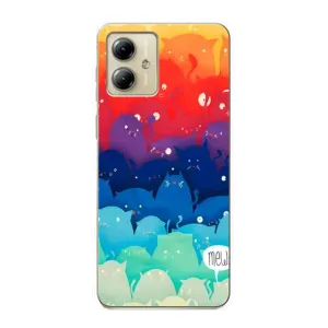 Силиконовый чехол с котиком для Motorola MOTO G14 (Mew)