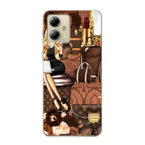 Чехол Стиль Louis Vuitton на Motorola MOTO G14 (Мода Луи Виттон)