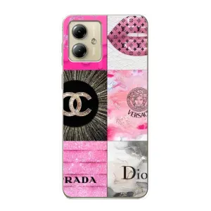 Чехол (Dior, Prada, YSL, Chanel) для Motorola MOTO G14 (Модница)