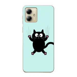 Силиконовый чехол с котиком для Motorola MOTO G14 (Падающий кот)