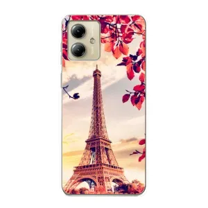 Чехол с Эйфелевой башней на Motorola MOTO G14 (Paris photo)