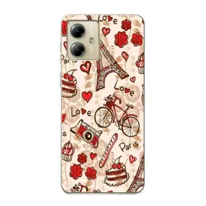 Чехол с Эйфелевой башней на Motorola MOTO G14 (Париж мечта)
