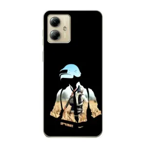 Силиконовый чехол с картинкой "Герой Pubg" на Motorola MOTO G14 (Пубг мен)