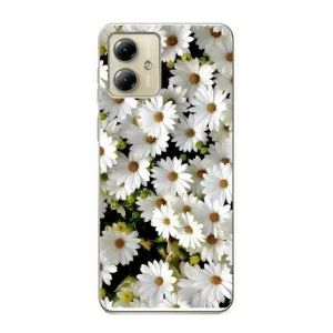 Чехол с ромашками на Motorola MOTO G14 (Рамка в ромашках)