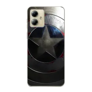 Чехол с Щитом Капитана Америки на Motorola MOTO G14 (Ретро Щит Капитана)