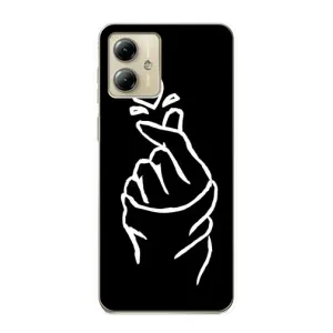 Чехлы (Знак сердечка) на Motorola MOTO G14 (Сердце на черном)