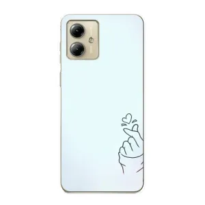 Чехлы (Знак сердечка) на Motorola MOTO G14 (Сердце на голубом)