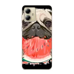 Чехол (ТПУ) Милые собачки для Motorola MOTO G14 (Смешной Мопс)