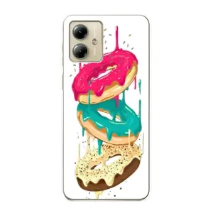 Чехол с изображением вкусной еды для Motorola MOTO G14 (Сочные пончики)