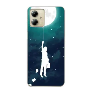 Чехол (ТПУ) с планетами на Motorola MOTO G14 (To The moon)
