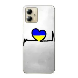 Силиконовый Чехол на Motorola MOTO G14 (Я-Украина) (Украинская кардиограмма)