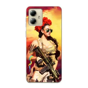 ЗСУ Чехлы (TPU) для Motorola MOTO G14 (Женщина солдат)